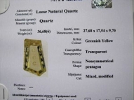 Lemon quartz 36.68 ct 27.7 х 17.5 mm CERTIFIED