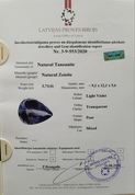 Tanzanite pear 3.71 ct 12.1x9.1 mm certified