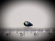 Blue with yellow sapphire pear 0.68 ct 8х5 mm