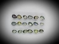 Unheated yellowish-green sapphire set 18 pcs. 3.77 ct 4х3 mm