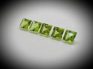 Peridot set 5.74 ct 6х6 mm