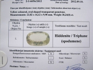 Triphane spodumene 38.24 ct 23.8 х 16.1 mm