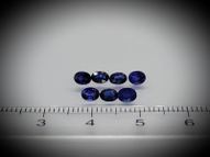 Blue sapphire set 7 pcs. 4х3 mm 1.69 ct