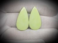 Lemon chrysoprase pair 29.35 ct 30 х 15 mm