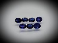 Blue sapphire set 7 pcs. 4х3 mm 1.69 ct