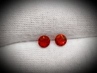 Red fire opal pair 0.36 ct 4.2 mm