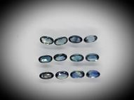 Greenish-blue sapphire set 12 pcs. 4.11 ct 5.5х3.5 mm