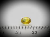 Yellow with blue sapphire 1.01 ct 6.7х5.4 mm