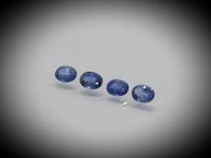 Unheated blue sapphire set 0.86 ct 4 pcs. 5х4 mm