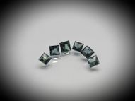 Greenish-blue sapphire set 6 pcs. 1.02 ct. 2.9 mm