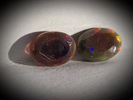 Black rainbow opal pair 1.00 ct 7х5 mm