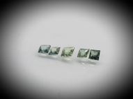 Green sapphire set 5 pcs. 0.49 ct 2.2-2.6 mm