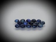 Blue sapphire cabochon set 3.82 ct 15 pcs. 3.3-3.5 mm