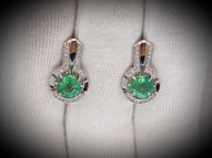 Earrings with emeralds and diamonds