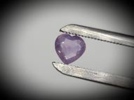 Unheated violet sapphire heart 0.75 ct 6 mm