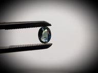 Unheated bluish-green sapphire 0.72 ct 6.5х4.9 mm