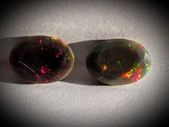 Black rainbow opal pair 1.00 ct 7х5 mm