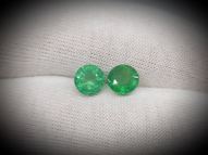 Round emerald pair 1.86 ct 6.4 mm