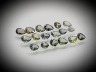 Unheated yellowish-green sapphire set 18 pcs. 3.77 ct 4х3 mm