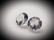 White (colorless) quartz pair 13.43 ct 13.5 mm