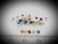 Fancy color sapphire set 40 pcs. 3.63 ct 2.5 mm