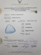 Aquamarine 4.08 ct 12.4х12.3 mm certified