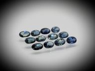 Greenish-blue sapphire set 12 pcs. 4.11 ct 5.5х3.5 mm