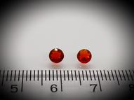 Red fire opal pair 0.36 ct 4.2 mm