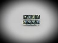 Bluish-green sapphire set 8 pcs. 0.99 ct 2.4 mm